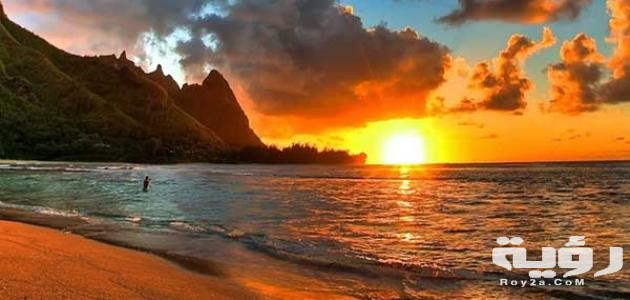 تعبير عن وصف غروب الشمس