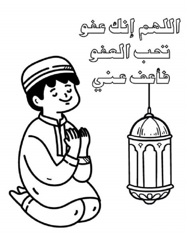 تحميل رسومات عن شهر رمضان للأطفال جاهزة للتلوين